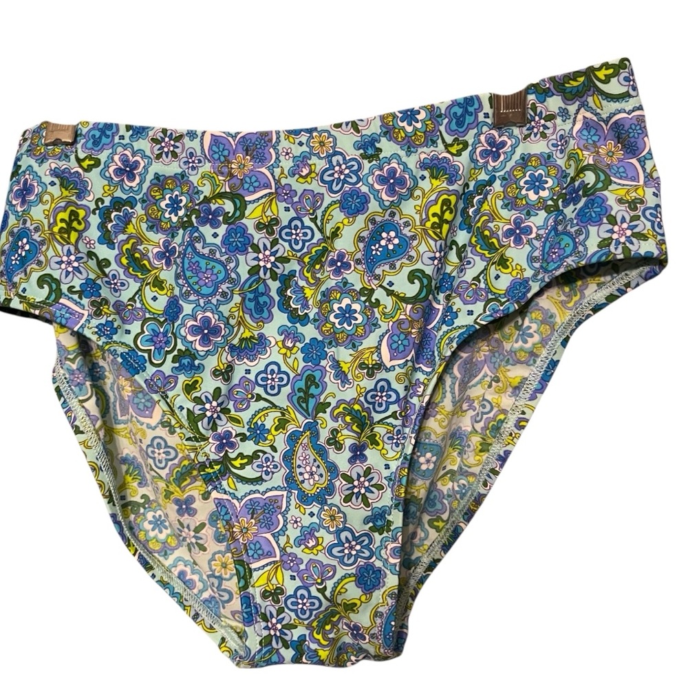 Swim Systems Size Large 2piece Aqua Print Bottoms & Cover Up Pants View 2